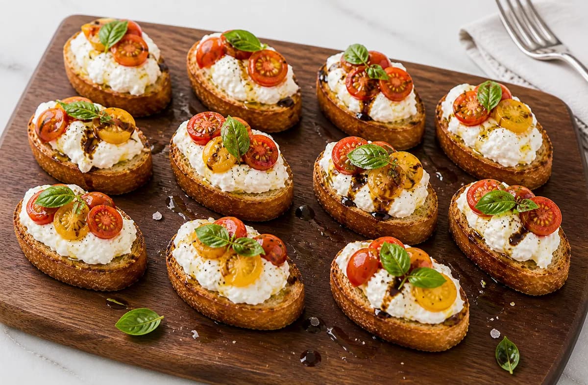 Bruschetta with Burrata & Cherry Tomatoes