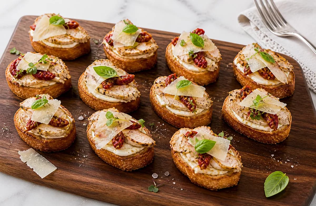 Bruschetta with Chicken & Parmesan
